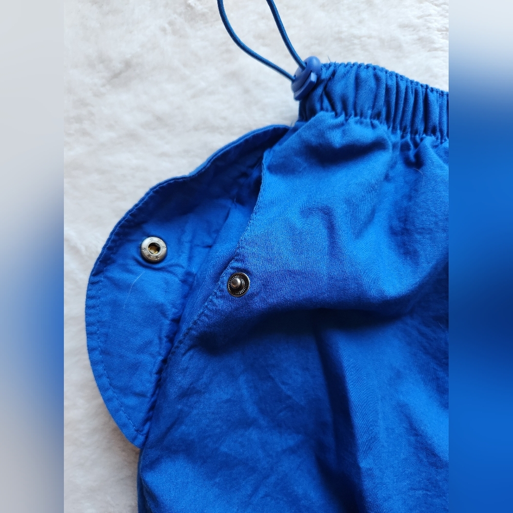 Vibrant Blue Track Pants with Elastic Waistband and Cuffs - Picture 3 of 6